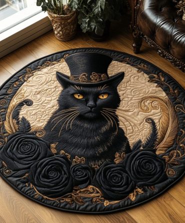 Shadow Whiskers Quilted Round Mat