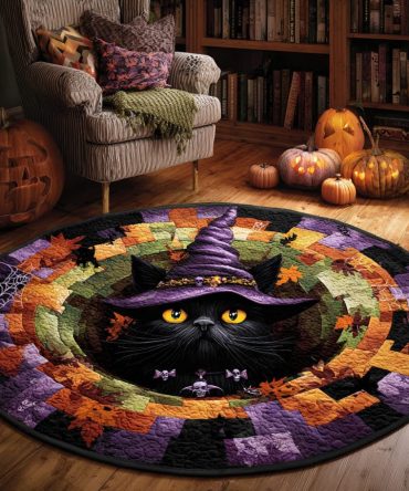 Shadow Whiskers Quilted Round Mat