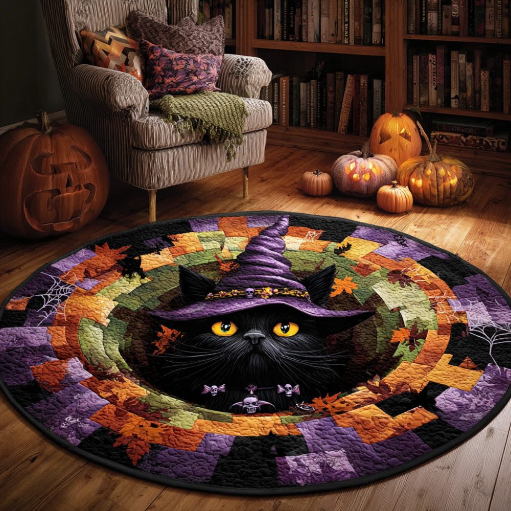 Shadow Whiskers Quilted Round Mat
