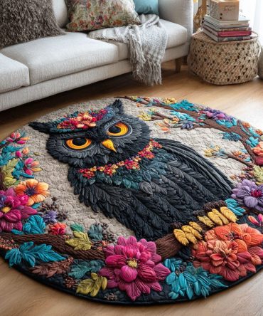 Shadowed Wings Quilted Round Mat