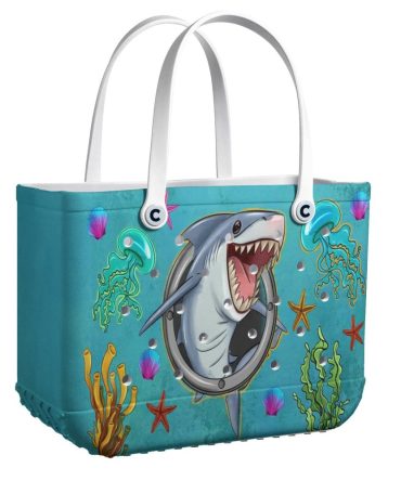 Fun Shark Beach Tote Bag - Waterproof, Vibrant Ocean Design For Kids & Adults