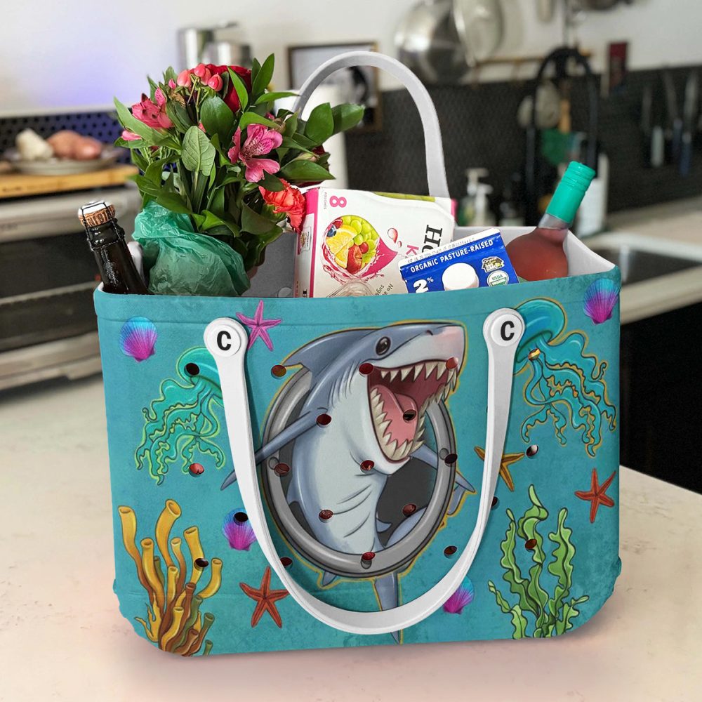 Fun Shark Beach Tote Bag - Waterproof, Vibrant Ocean Design For Kids & Adults - Image 4