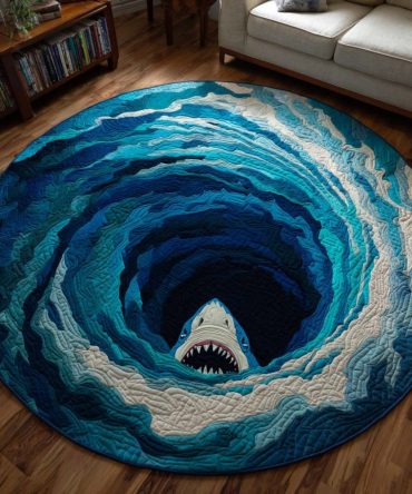 Ocean Quilted Round Mat