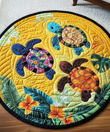 Shelled Charm Quilted Round Mat