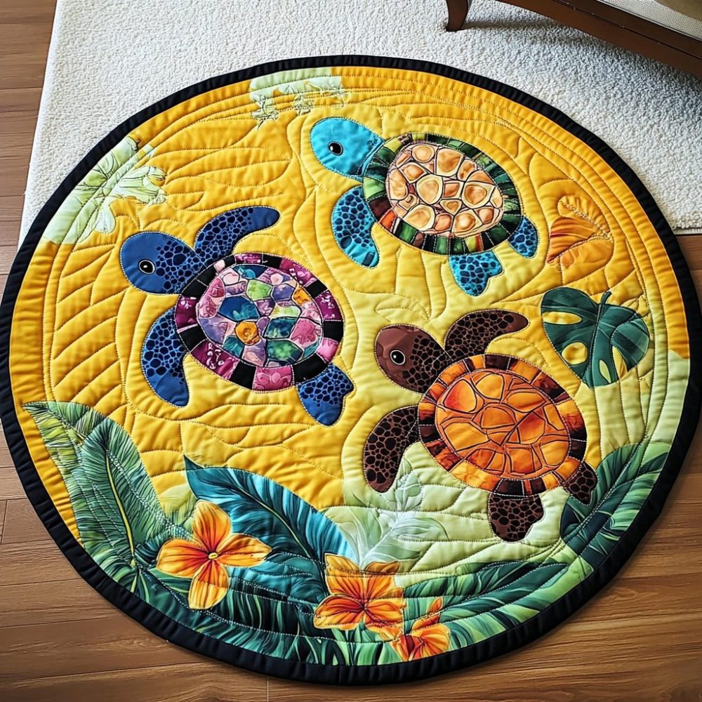 Shelled Charm Quilted Round Mat