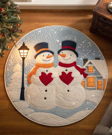 Silent Carol Quilted Round Mat