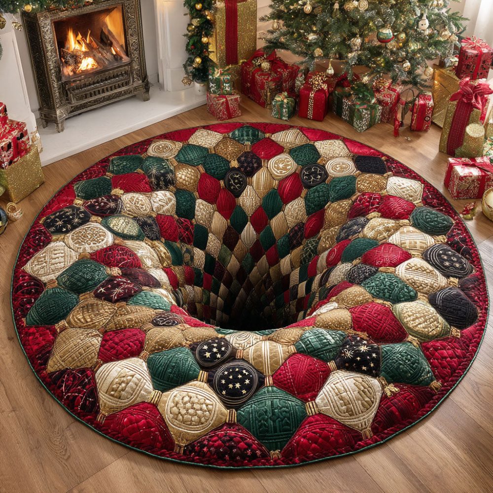 Silent Carol Quilted Round Mat