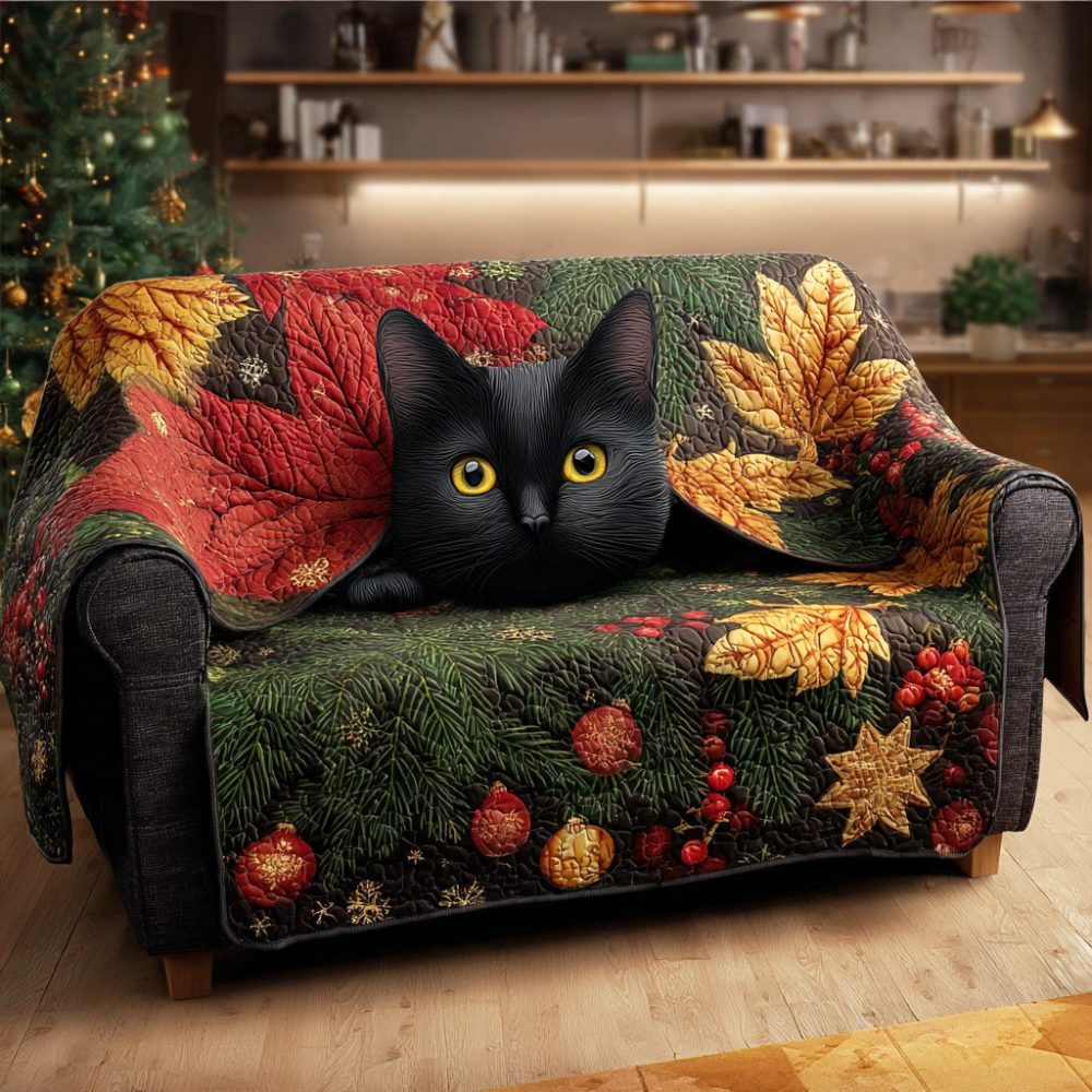 Silent Night Cat Quilted Sofa Cover