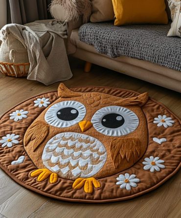 Silent Owl Quilted Round Mat