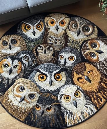Silent Owl Quilted Round Mat