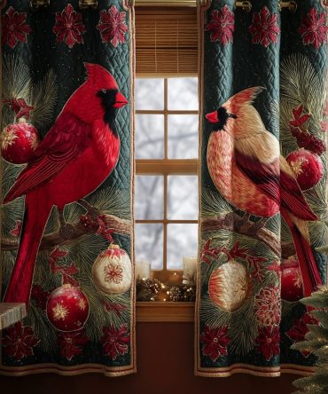 Silent Snowbird Quilted Curtains