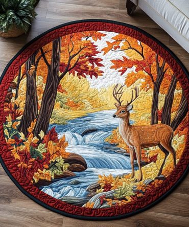 Silent Stag Quilted Round Mat