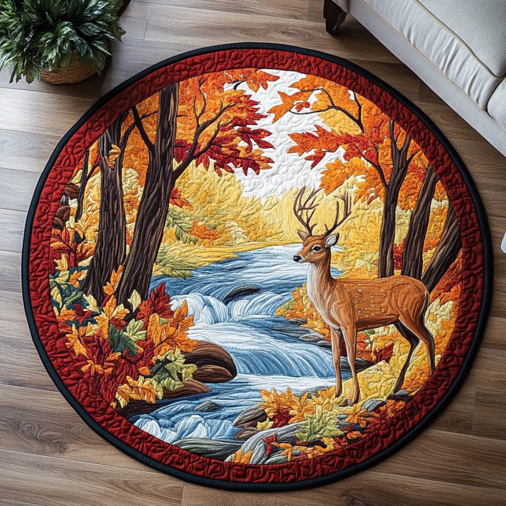 Silent Stag Quilted Round Mat
