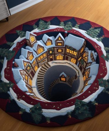 Silent Town Quilted Round Mat