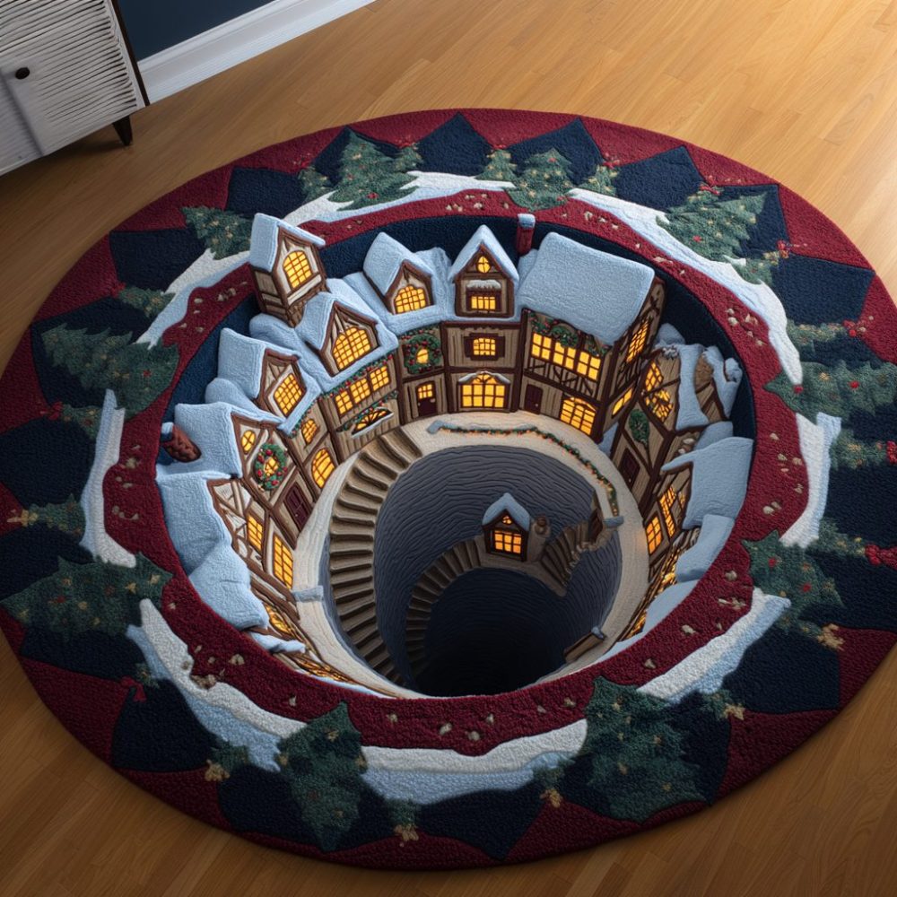Silent Town Quilted Round Mat