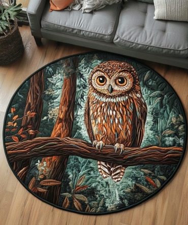 Silent Watcher Quilted Round Mat