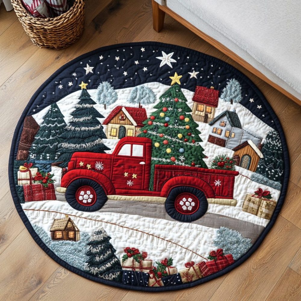 Silver Bells Quilted Round Mat