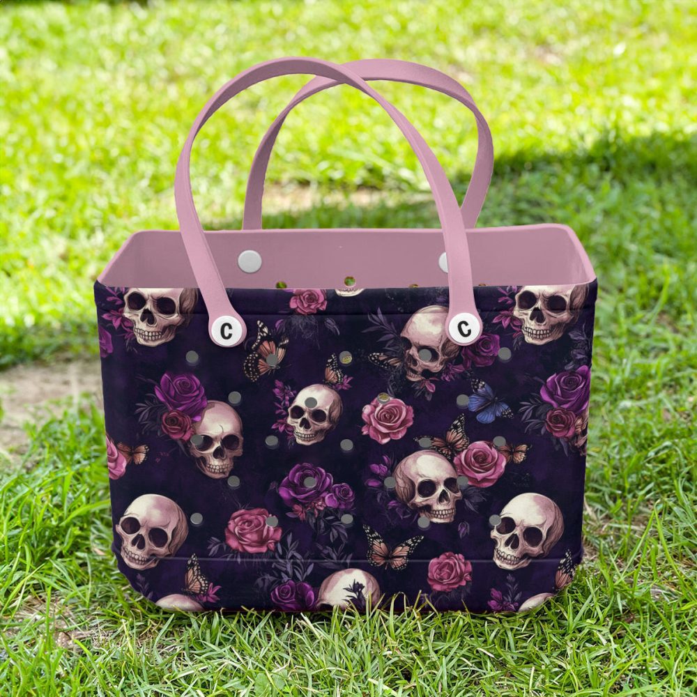 Bucket Tote Bag, Limited Edition Bogg Bag, Beach Bag Gothic Garden - Image 3