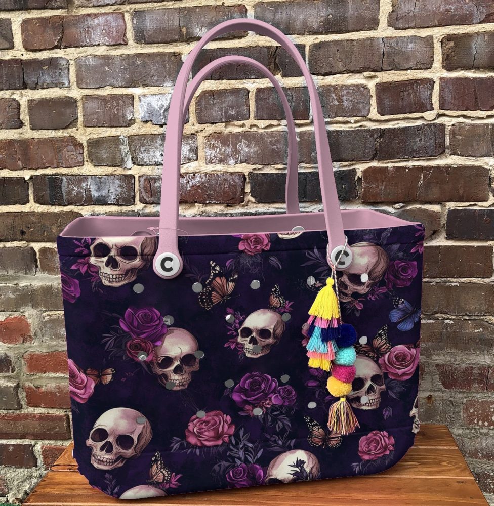 Bucket Tote Bag, Limited Edition Bogg Bag, Beach Bag Gothic Garden - Image 8