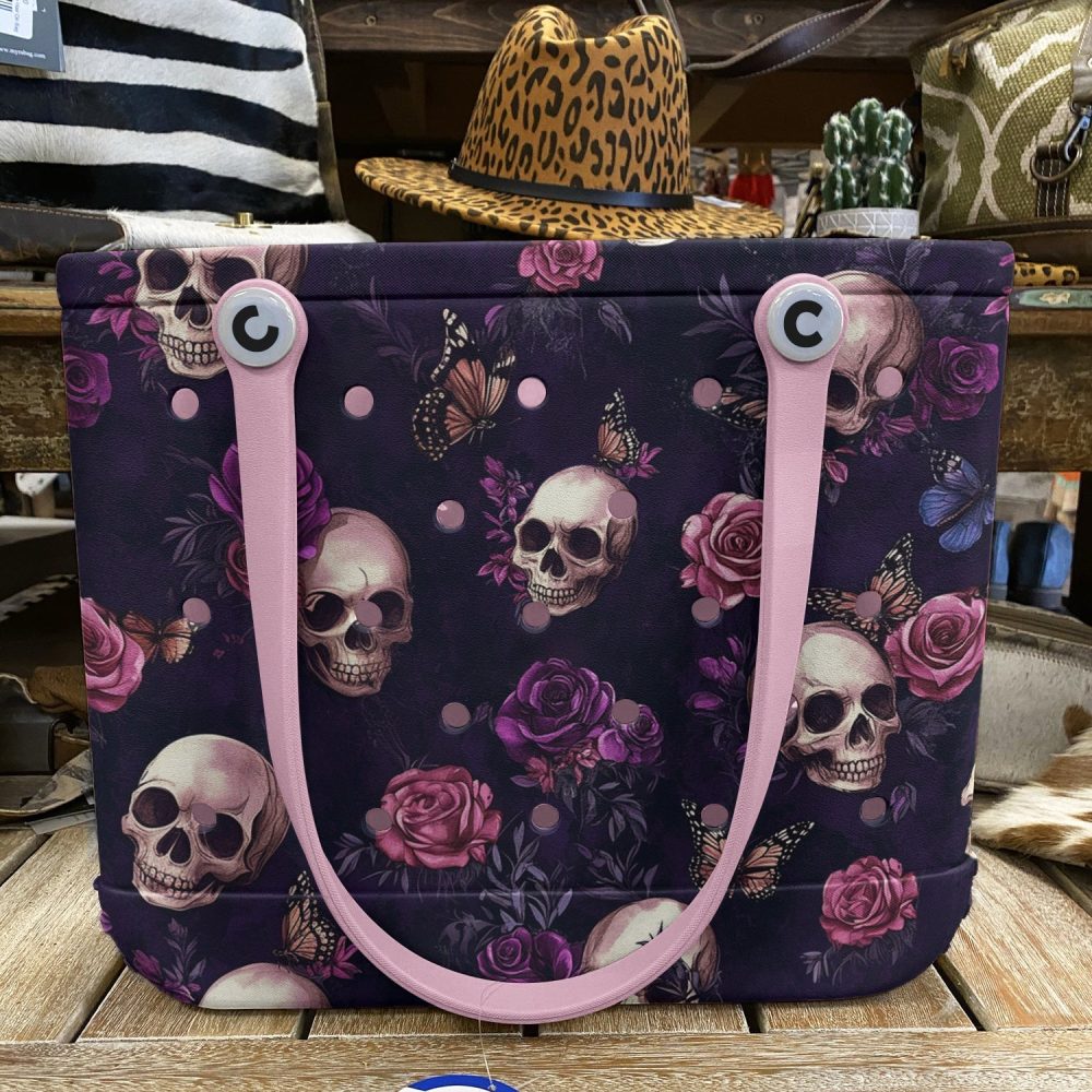Bucket Tote Bag, Limited Edition Bogg Bag, Beach Bag Gothic Garden - Image 9