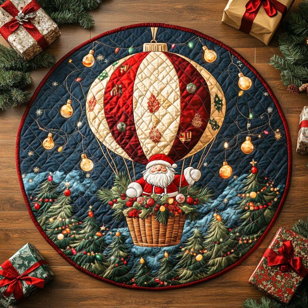 Sky Balloon Ride Quilted Round Mat