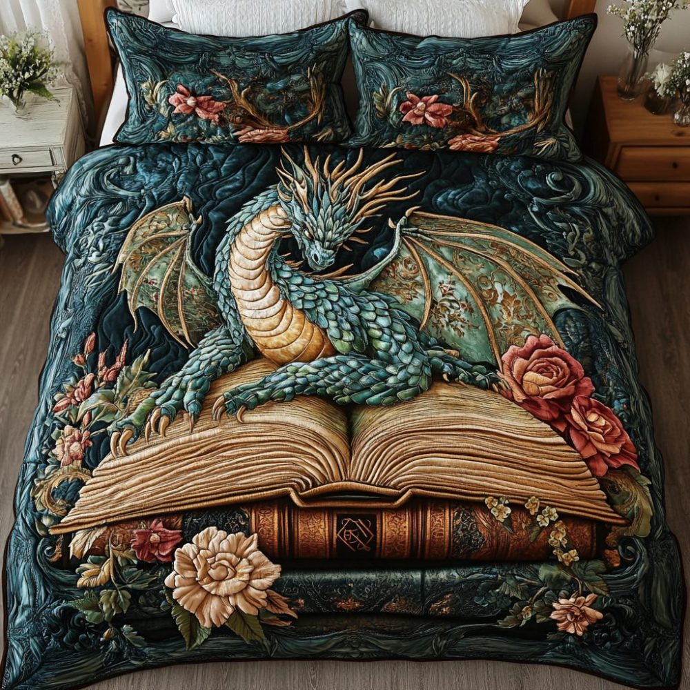 Sky Serpent 3-Piece Quilted Bedding Set