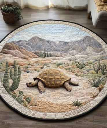 Slow Tortoise Quilted Round Mat