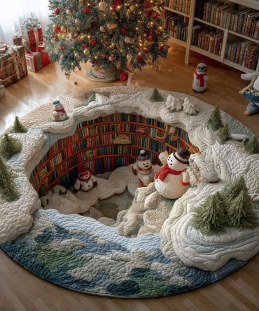 Snow Peakway Quilted Round Mat