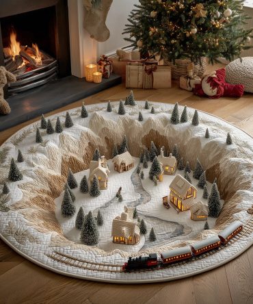 Snowbound Journey Quilted Round Mat