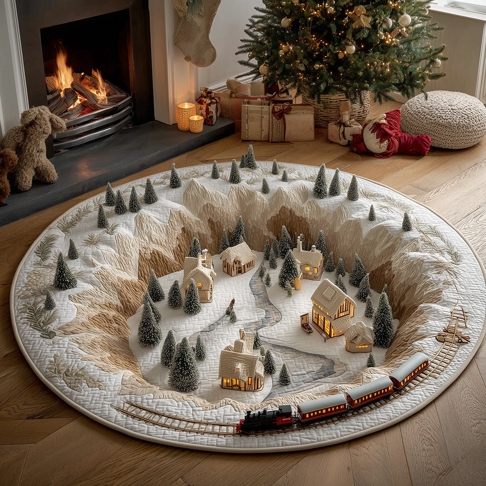 Snowbound Journey Quilted Round Mat