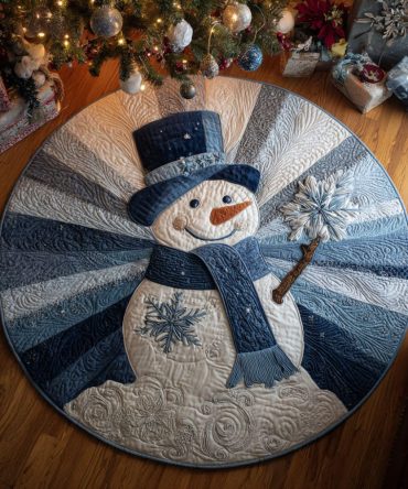 Snowburst Joy Quilted Round Mat