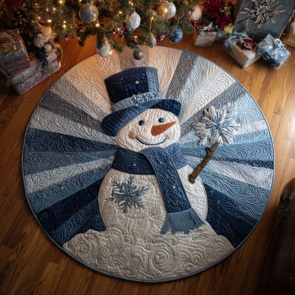 Snowburst Joy Quilted Round Mat