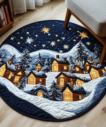 Snowflake Lodge Quilted Round Mat
