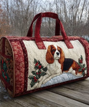 Snowflake Spaniel Quilted Duffle Bag