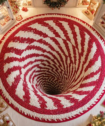 Snowflake Trail Quilted Round Mat