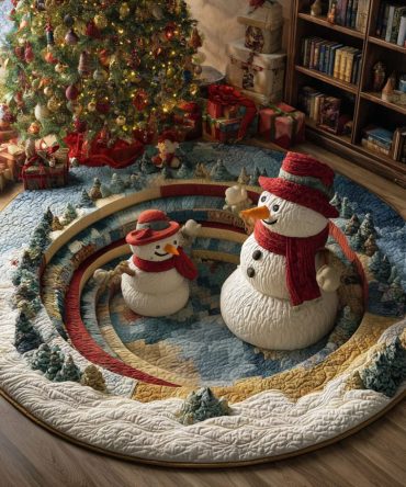 Snowglow Friends Quilted Round Mat