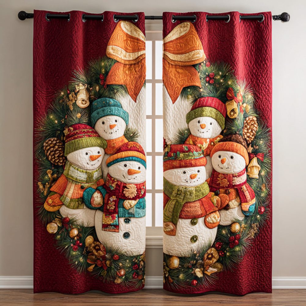 Snowman Cozy Days Quilted Curtains