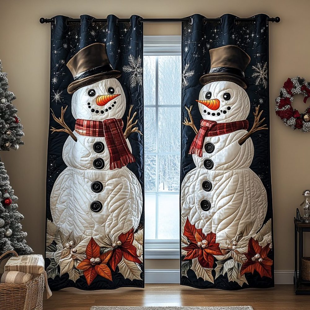 Snowman Harmony Quilted Curtains