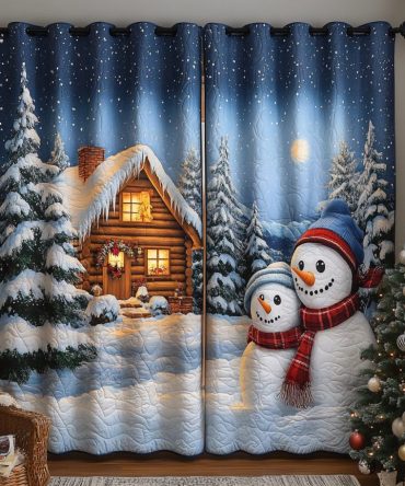 Snowman Joy Quilted Curtains
