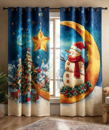 Snowman Merry Frost Quilted Curtains