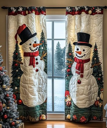 Snowman Wishes Quilted Curtains