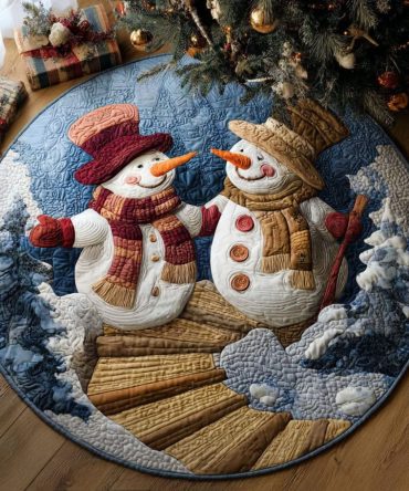 Snowy Adventure Quilted Round Mat