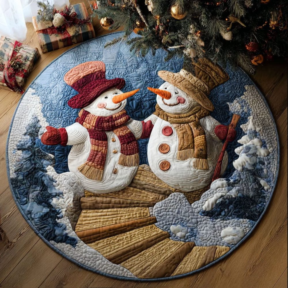 Snowy Adventure Quilted Round Mat