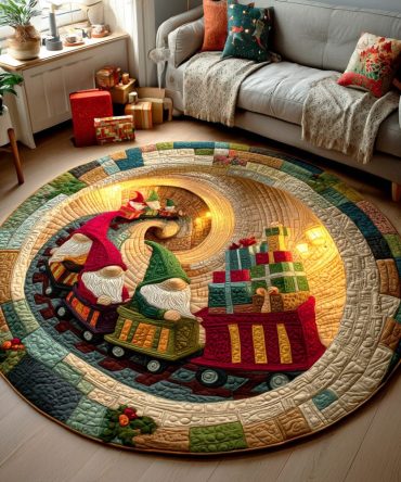 Snowy Beard Wonder Quilted Round Mat