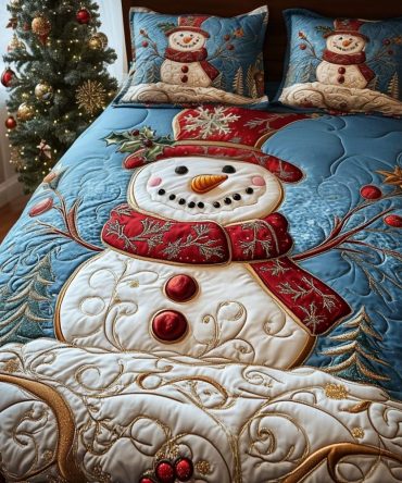Snowy Cheer 3-Piece Quilted Bedding Set