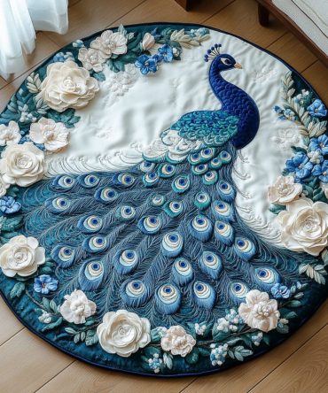 Snowy Grace Quilted Round Mat