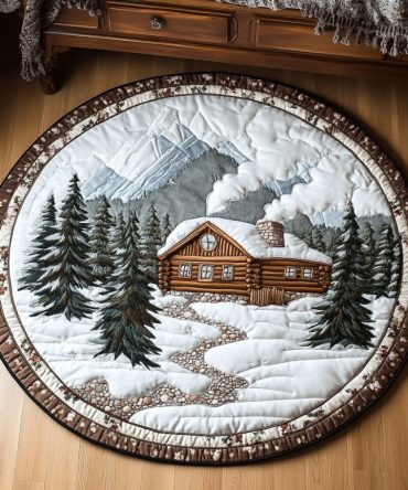 Snowy Haven Quilted Round Mat