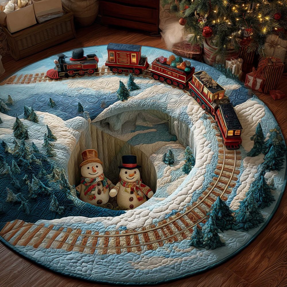 Snowy Kinship Quilted Round Mat
