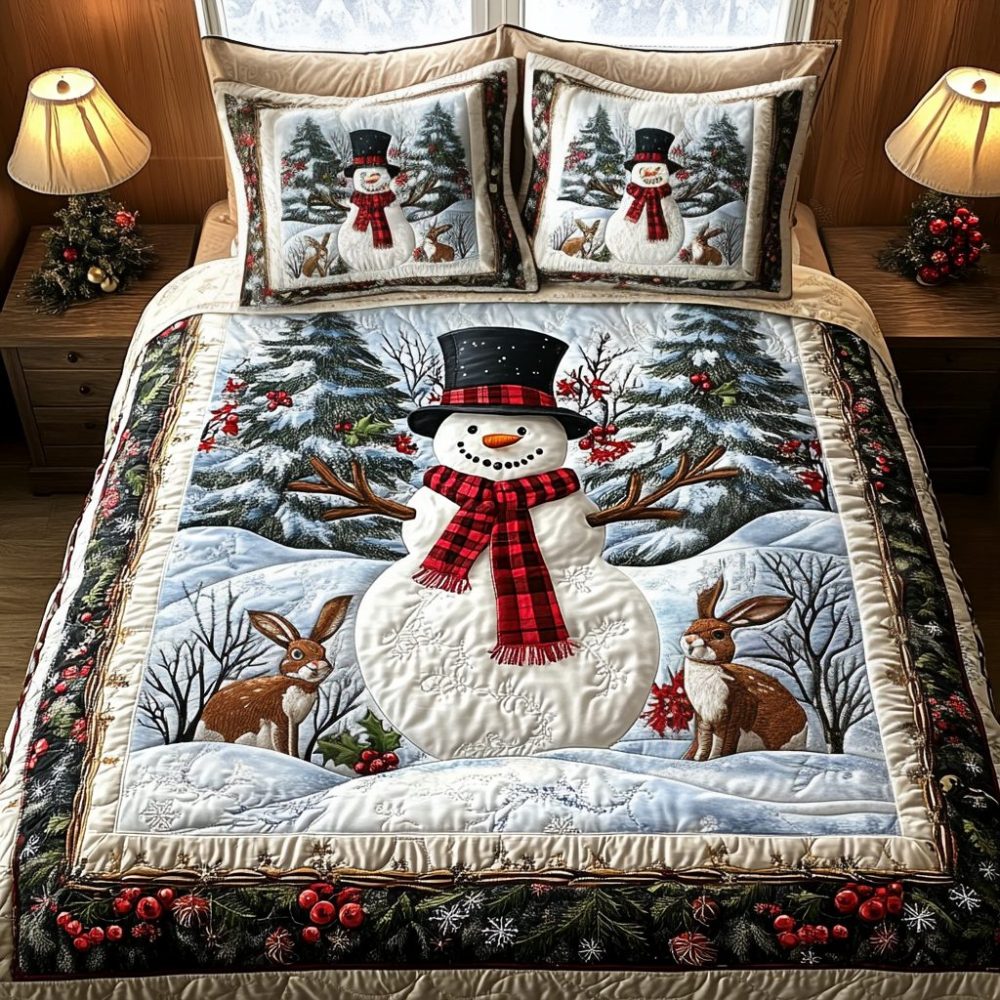 Snowy Magic 3-Piece Quilted Bedding Set