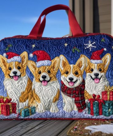 Snowy Pawprints Quilted Duffle Bag